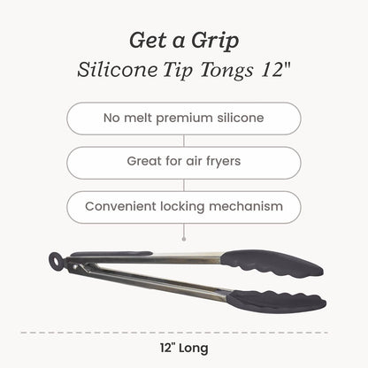 StarPack Premium Silicone Kitchen Tongs Set of 2 (9-Inch & 12-Inch) - Stainless Steel with Non-Stick Silicone Tips, High Heat Resistant to 480°F, For Cooking, Serving, Grill, BBQ & Salad (Cherry Red)