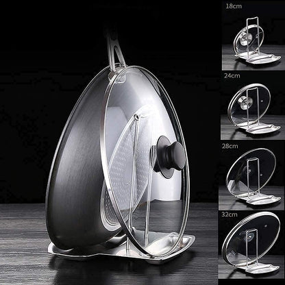 Pan Lid Holder Progressive Lid and Spoon Rest Shelf 304 Stainless Steel Pan Lid Organizer Kitchen Decor Tool