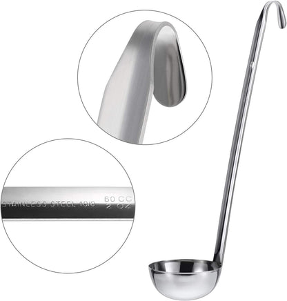meekoo Stainless Steel Ladles Soup with Long Handle, 6oz
