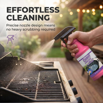 Heavy Duty Grill Degreaser Spray, 2026 Upgrade Heavy Duty Grill Grease Eraser Spray with Cloth Sponge Scrubber Set,Remove Stubborn Grease Smoky Stains Outdoor BBQ Smoker Grates (2)