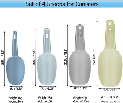 Plastic Scoops for Canisters, Plastic Scoop for Ice Cubes, Flour Scoops Dry Goods Coffee Beans & Cereals