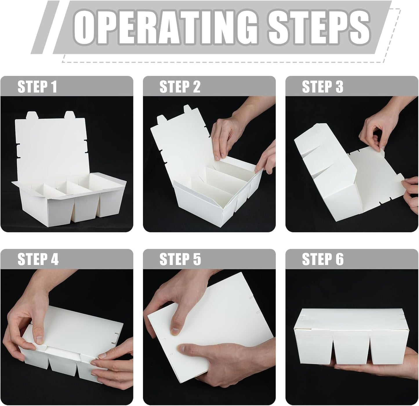 30 Pack 3 Compartment Take Out Food Containers, 7.5x5.4x2.6" Bamboo Pulp Paper Take Out Boxes, Disposable To Go Container Take Out Containers, Greaseproof Paper Bento Box Takeout Lunch Boxes with Lid
