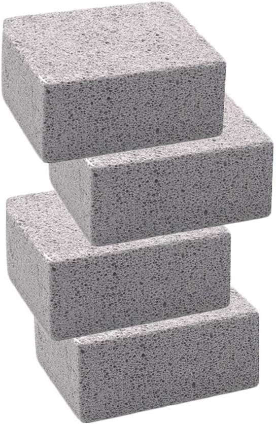 Elaziy Grill Griddle Cleaning Brick Block Ecological Grill Cleaning Brick De-Scaling Cleaning Stone for Removing Stains BBQ(4 Pack)