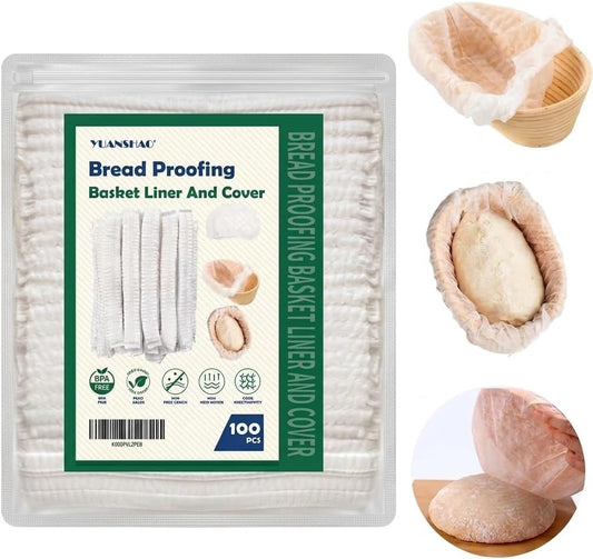 Banneton Liner,Banneton Bread Proofing Basket Non Woven Liners Non-Stick Dough,Bread Proofing Cover,Elastic Banneton Basket Liner for Prevents Dough from Sticking to Basket