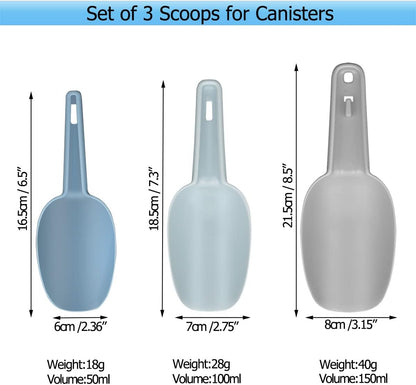 Plastic Scoops for Canisters, Plastic Scoop for Ice Cubes, Flour Scoops Dry Goods Coffee Beans & Cereals
