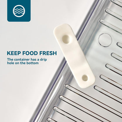 Luckore 4 Piece Refrigerator Organizer Bins, Clear Fridge Organizers and Storage, Stackable with Lids, Food Storage Containers for Fruit, Vegetable, Drinks, Cereals