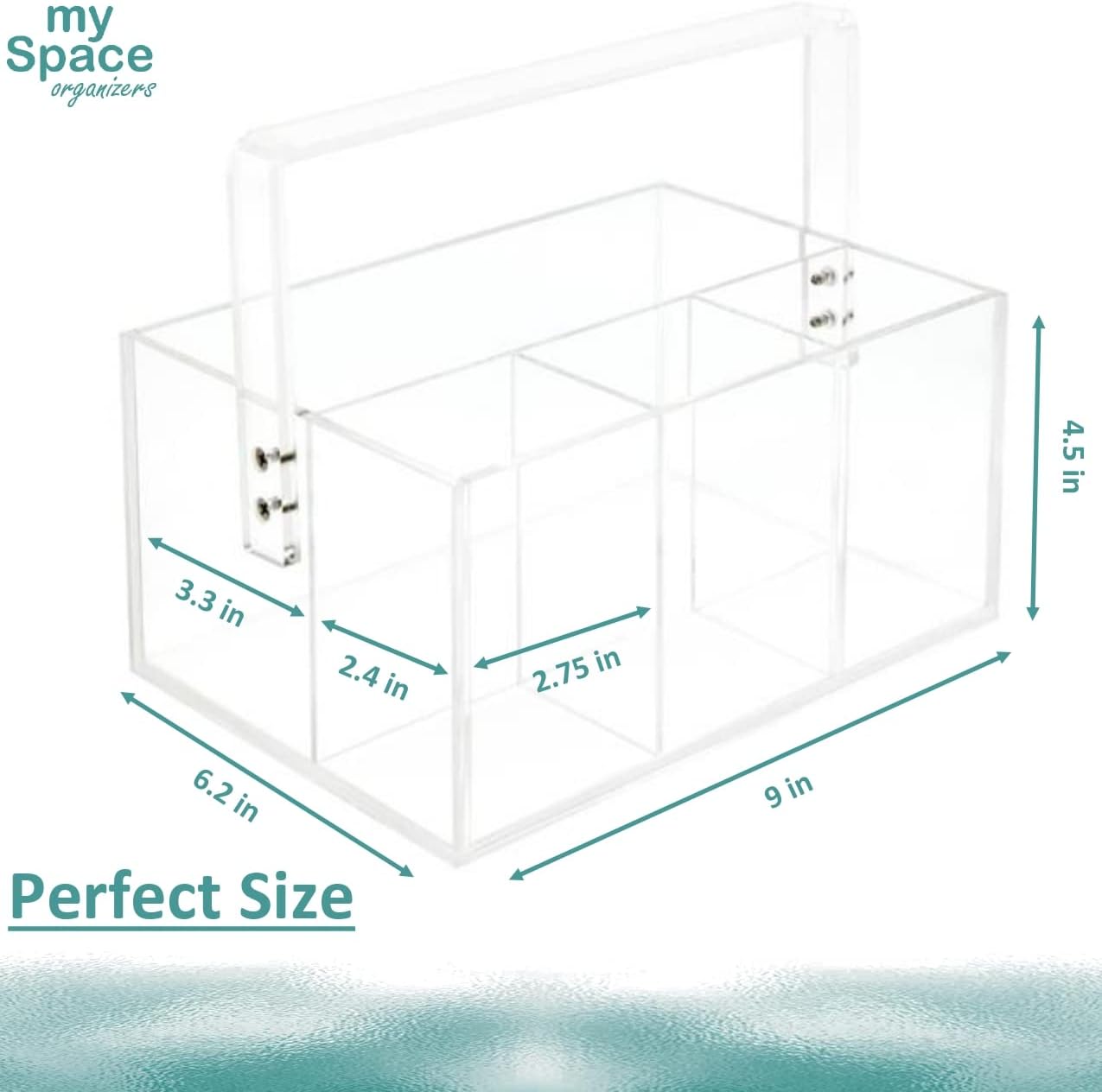 My Space Organizers Utensil Holder Organizer Silverware Caddy For Napkins Flatware Cutlery Spoon Fork Knife Plastic Acrylic Portable with Handle