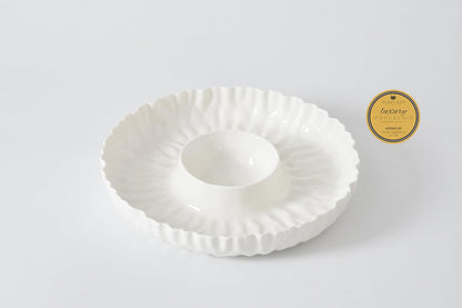 Pampa Bay Mascali Bianca Chip & Dip, 13"" D x 2"" tall, Small, White