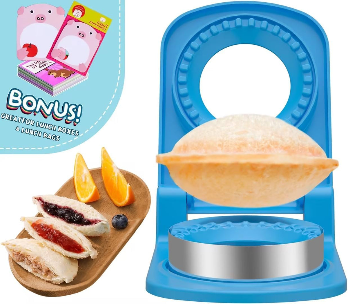 HiYZ Sandwich Cutter and Sealer - Stainless Steel Decruster Sandwich Maker - Peanut Butter and Jelly Crustless Sandwich Bread Pancake Maker Cookie Cutter for Kids Children Boys Girls