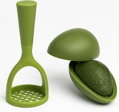 Avocado Masher & Storage Pod Set – 2 PC | Easy Guacamole Maker & Freshness Keeper | Smash & Store for Fresh Guacamole