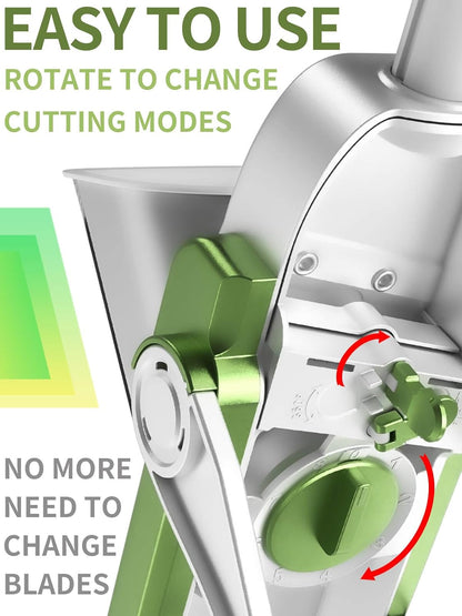 ONCE FOR ALL Safe Mandoline Slicer 5 in 1 Vegetable Chopper Food Potato Cutter, Strips Julienne Dicer Adjustable Thickness 0.1-8 mm Kitchen Chopping Artifact Fast Meal Prep (Gray)