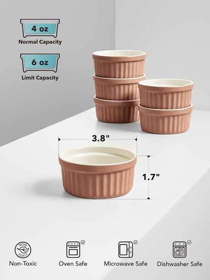 LE TAUCI Sauce Cups 2 OZ, Set of 6, White