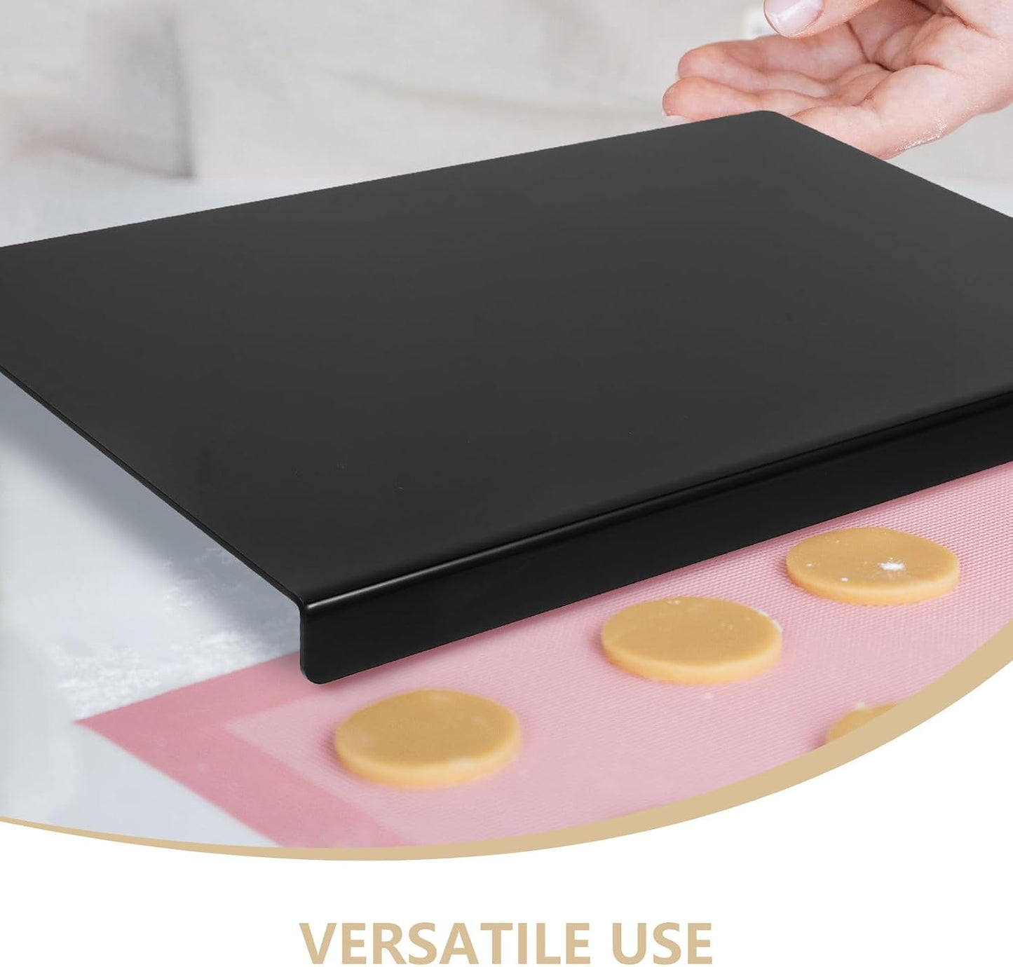 Alipis Acrylic Non-slip Cutting Board 43x28cm 3mm Black Kitchen Chopping Mat for Fruits Vegetables and Meat Food Preparation