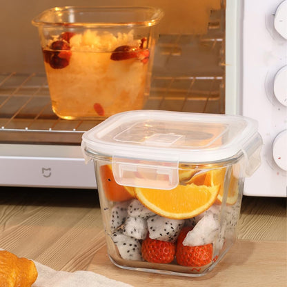 H.JSS WDJS 3Cup Round Glass Food Storage Containers with Airtight lids, 23oz Glass Meal Prep Containers, Heat-Resistant BPA-Free for Soup Leftover, Microwave, Dishwasher and Fridge Safe (white-4Pack)
