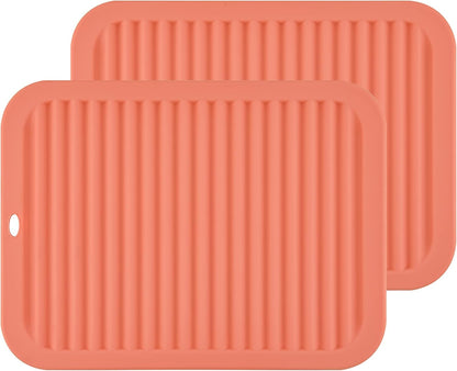 Silicone Hot Pads for Kitchen, Trivets for Hot Pots and Pans, Multi-Purpose Trivets for Quartz Countertops, Non Slip Trivet Mat, Silicone Mats for Kitchen Counter Pot Holders Set 2 Black