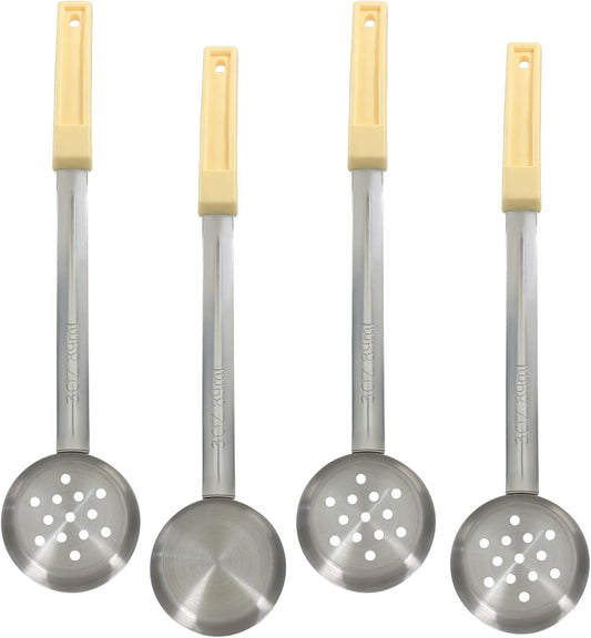 Hordion 4 Pcs Portion Control Serving Spoons Ladle Scoops (Beige, 3oz)