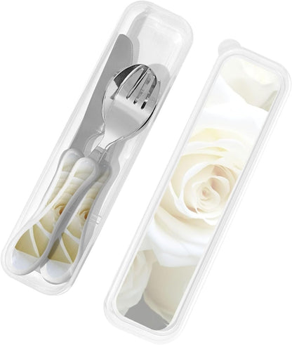 3-Piece Kids Silverware Set With Storage Case, Stainless Steel Reusable Children Safe Knife Spoon Fork Set Ocean Sea Animal Shark Children Flatware Set For Kids Lunch Box
