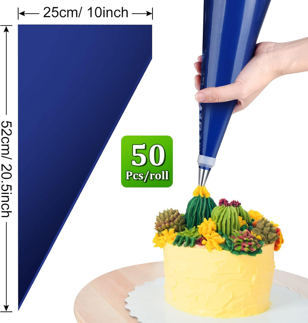 ELECLAND Disposable Piping Bags, Dark Blue