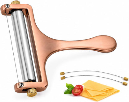 Handheld Wire Cheese Slicer with 2 Extra Wires, Thickness Adjuster