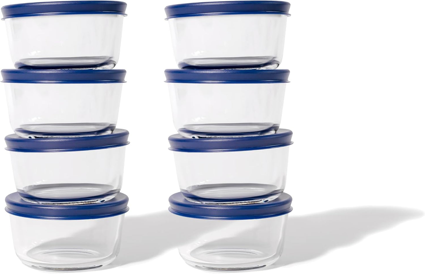 6-Piece Glass Food Storage Containers Set (3 Containers + 3 BPA-Free Lids) | 2-Cup, Leakproof | Microwave, Freezer, Oven & Dishwasher Safe | Ideal for Meal Prep & Pantry Organization, Pistachio