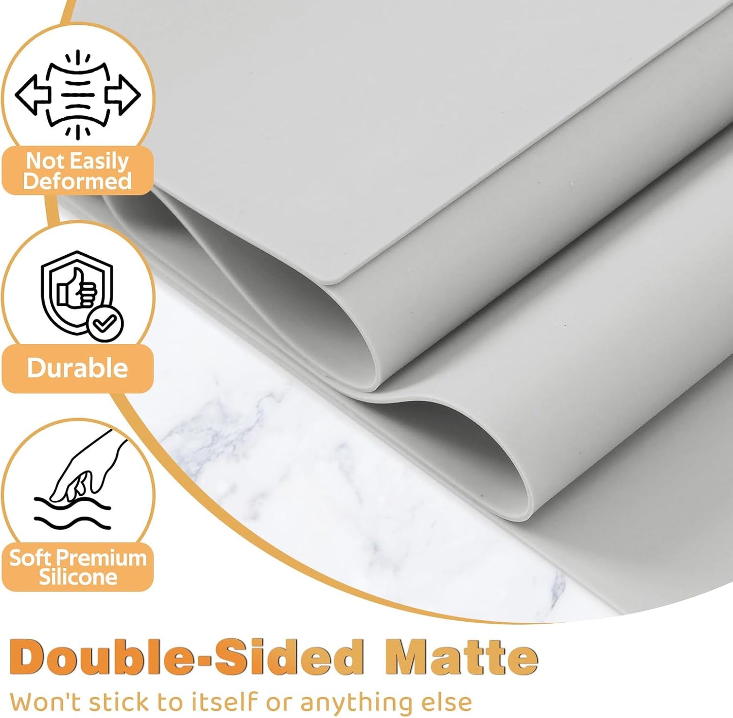 49.2" x 15.7" Large Silicone Mat for Kitchen Counter Protector, Cuttable Silicon Countertop Protector Mat Heat Resistant Mats for Countertop, Cut to Fit Placemat Ship Roll by Foepoge, Black