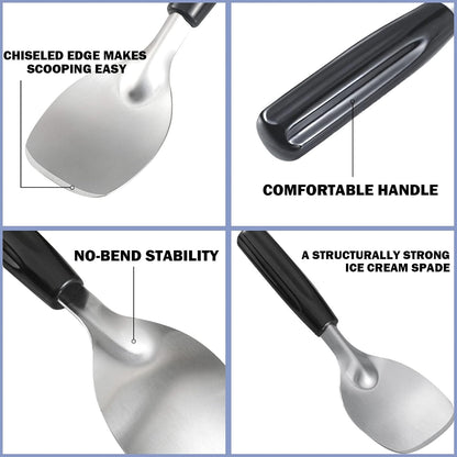 Ice Cream Spade - Stainless Steel Flat Ice Cream Paddle, Scooper for Hard or Creamy Dessert Spade Butter Cutter