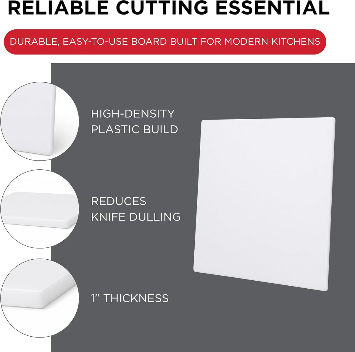 Winco CBWT-1830 Cutting Board, 18-Inch by 30-Inch by 1/2-Inch, White,Medium