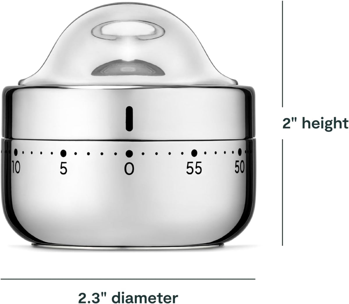 Caraway Mechanical Kitchen Timer, Stainless Steel 60 Minute Wind Up Timer