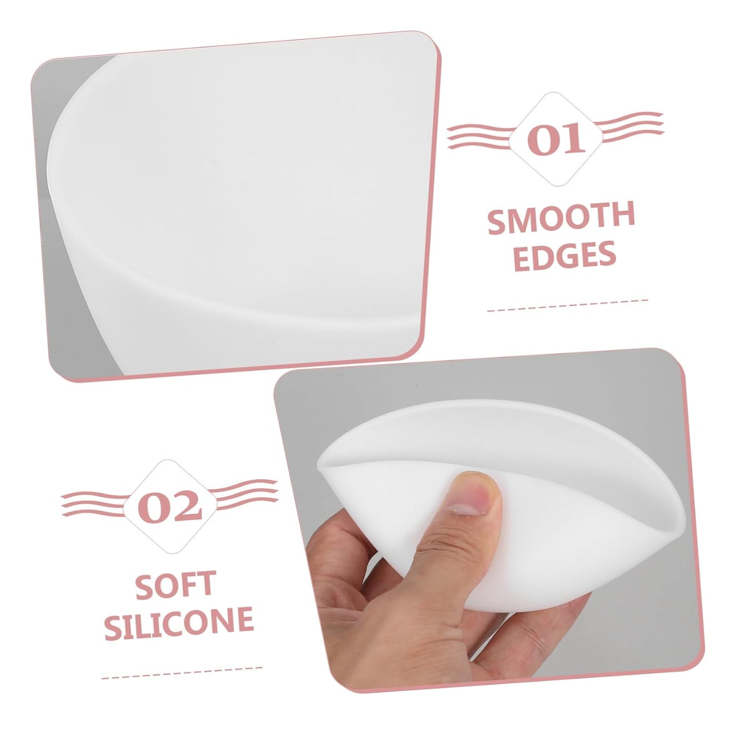 1set Facial Mask Mixing Bowl Set Silicone Bowls Mask Applicator for Diy Skincare White
