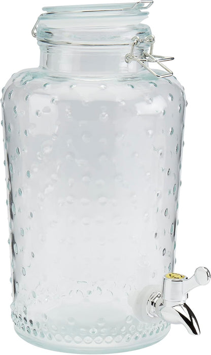 Mason Craft & More 3 Gallon Glass Beverage Drink Dispenser with Leakproof Spigot and Metal Stand