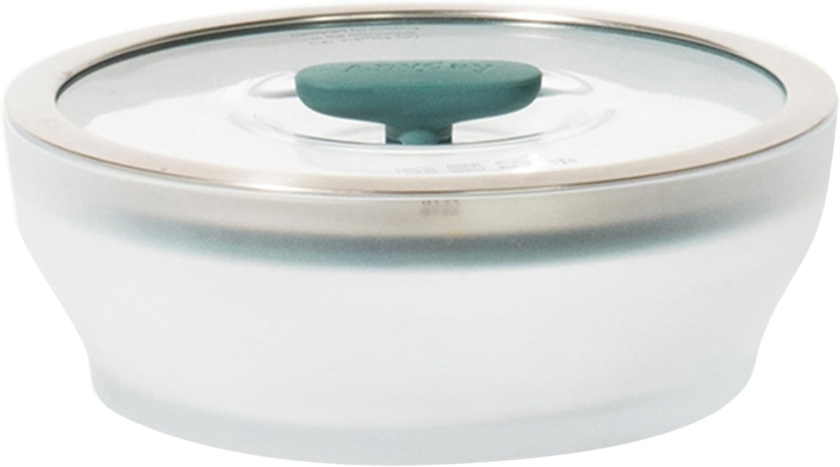 Anyday 4-Cup Glass Microwave Steamer & Food Storage (Clear Black Sesame)