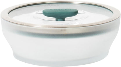 Anyday 4-Cup Glass Microwave Steamer & Food Storage (Clear Black Sesame)