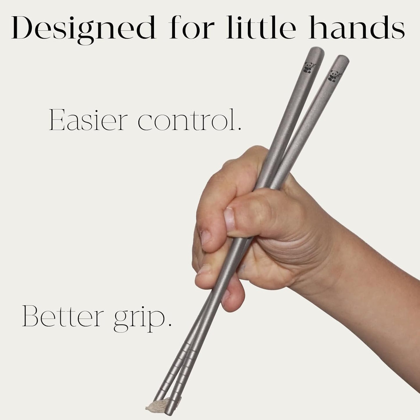 1 Pair Titanium Chopsticks-Unbreakable Camping & Travel Utensils, Panda Laser Engraved Lightweight Chopsticks Gift Set with Carry Case, Drawstring Bag/Dishwasher Safe(99.8% Pure Titanium)