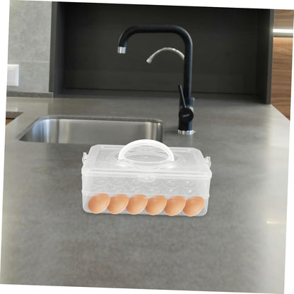 2layer Stackable Carrier with Lid Refrigerator Storage Box Portable and Secure Design for Parties and Kitchen Use Easy to Carry with Handle