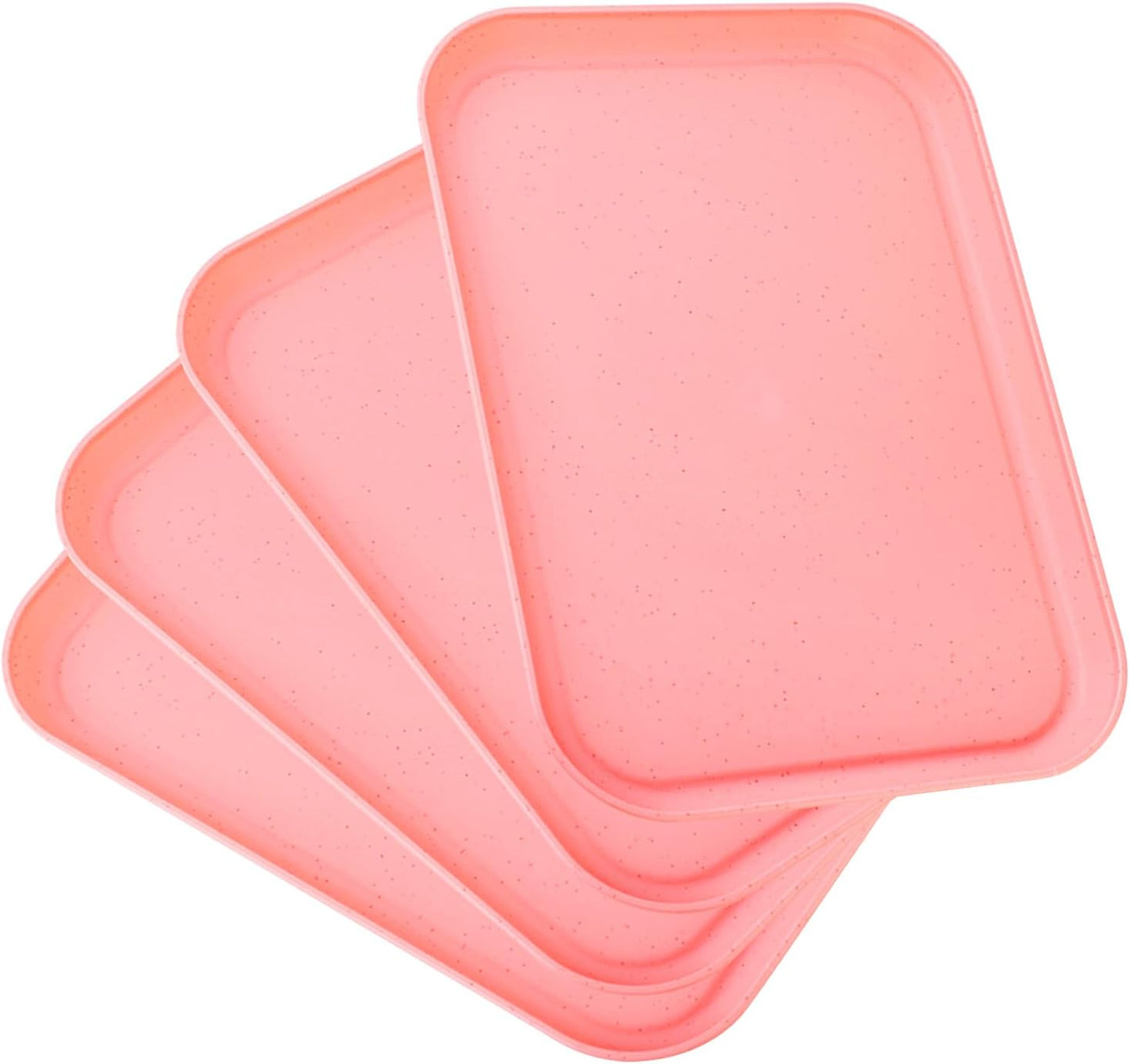 4 Pack Multicolo Plastic Serving Trays for Party Serving Food - Rectangular, 8.66 by 12 in, Heavy Duty Dessert Trays for Food Erving Platters for Party Tray Decor Veggie,Snack