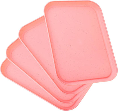 4 Pack Multicolo Plastic Serving Trays for Party Serving Food - Rectangular, 8.66 by 12 in, Heavy Duty Dessert Trays for Food Erving Platters for Party Tray Decor Veggie,Snack