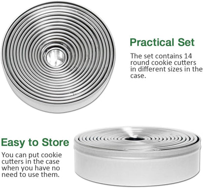Alimat PluS Round Biscuit Cutter Set, Circle Cookie Cutters