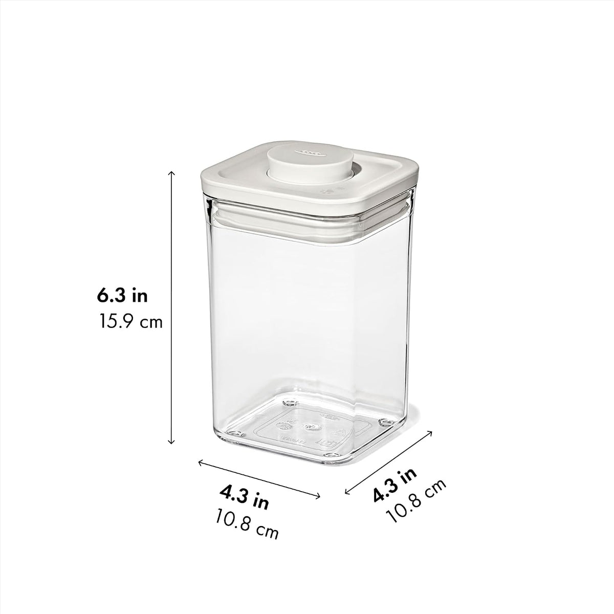 OXO Good Grips Pet POP Container – 6.0 Qt/5.7 L with Half Scoop, Ideal for up to 6.5lbs of Dog Food or 4.5lbs of Cat Food, Airtight Dog and Cat Food Storage Container, BPA Free, Clear