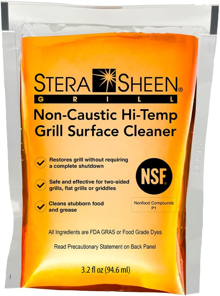Stera Sheen - Grill Cleaner - Food Safe, Non-Caustic Formula - Restaurant & Cafe Quality Cleaner for Flat Top Grills and Griddles - Eliminate Tough Encrusted Grease - 32 fl oz Bottle (1 count)