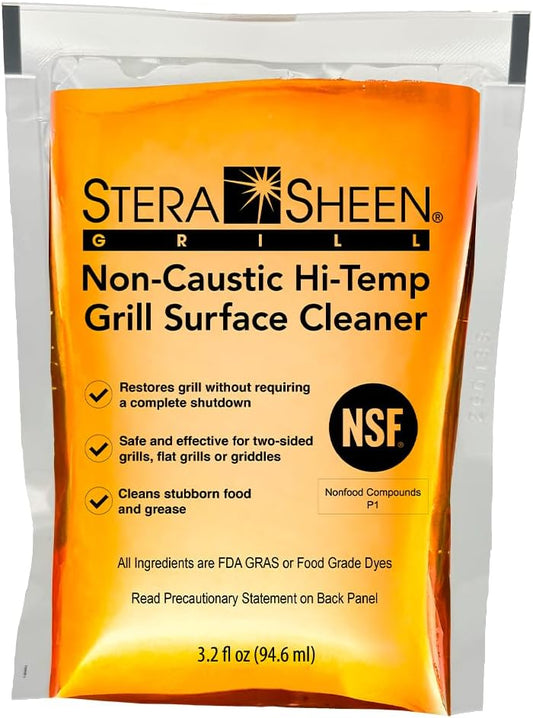 Stera Sheen - Grill Cleaner - Food Safe, Non-Caustic Formula - Restaurant & Cafe Quality Cleaner for Flat Top Grills and Griddles - Eliminate Tough Encrusted Grease - 32 fl oz Bottle (1 count)
