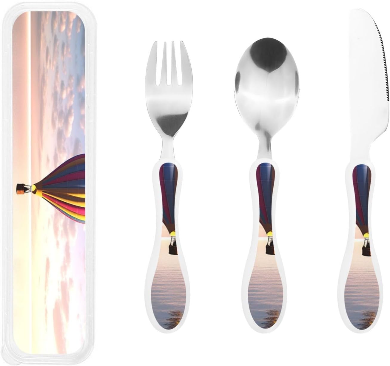 3-Piece Kids Silverware Set With Storage Case, Stainless Steel Reusable Children Safe Knife Spoon Fork Set Insects Love Children Flatware Set For Kids Lunch Box