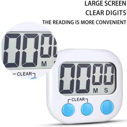 AOUCE Digital Kitchen Timers for Cooking, Timer for Kids 2 Pack White