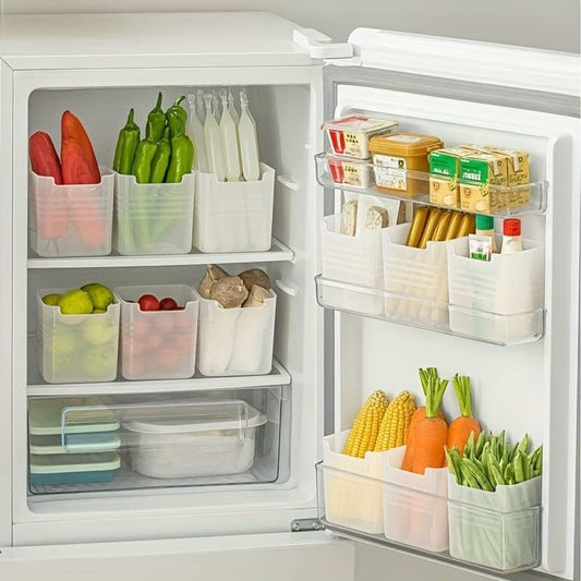Refrigerator Organizer Box, Fridge Side Door Storage Containers Plastic Translucent Set of 3
