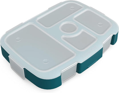 Bentgo® Kids Prints Tray with Transparent Cover - Reusable, BPA-Free, 5-Compartment Meal Prep Container with Built-In Portion Control for Healthy Meals At Home & On the Go (Mermaids in the Sea)