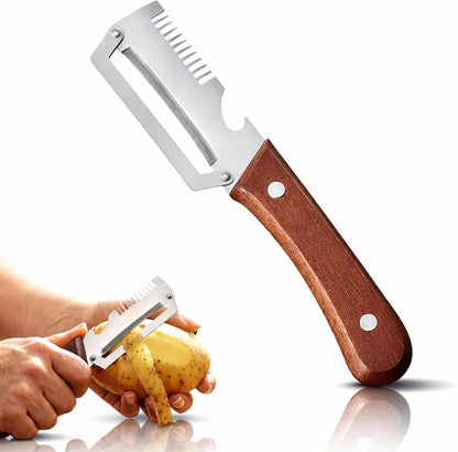 vegetable peeler，3 in 1ultra-sharp stainless steel blade, suitable for peeling fruits and vegetables, with bottle opener, (1PCS)