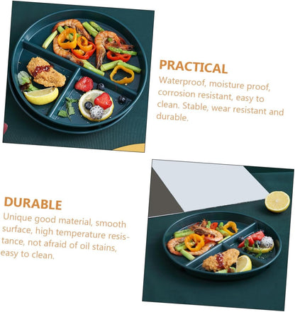 MAGICLULU PP Divided Plate for Portion Control Three-Compartment Tray Fixed Breakfast Plate for Diet Management for Adults Meal Prep and Healthy Eating