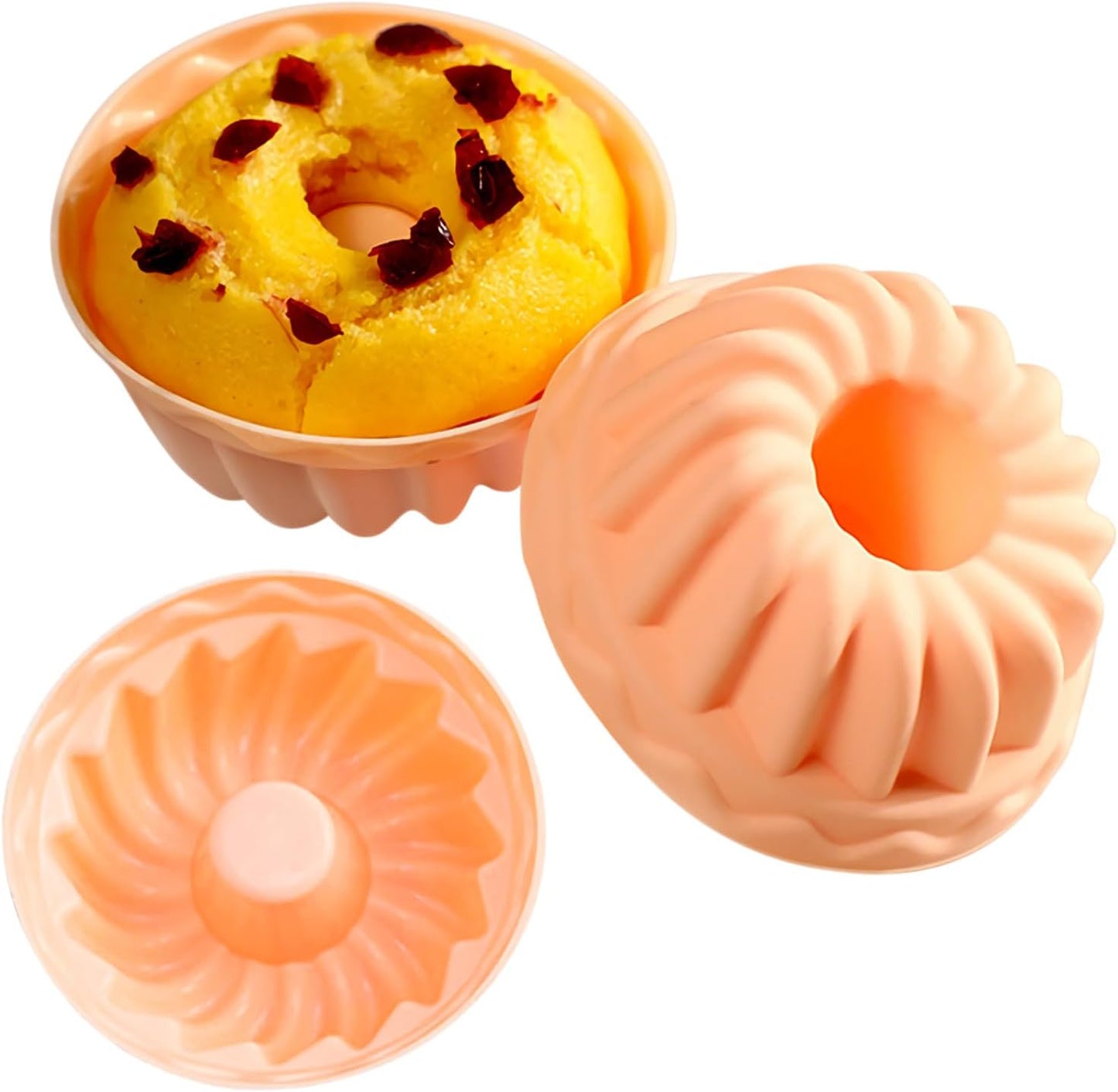 12er Pack Silicone Cupcake Molds,Reusable Baking Cups Molds Washable for Oven Microwave Dishwasher (Flower shape)