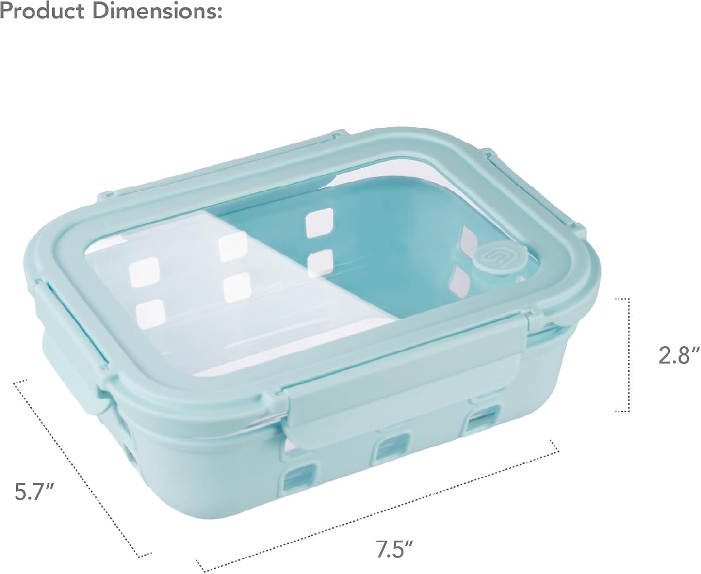 GENICOOK Glass Food Storage Containers With Glass Lids Bento Box Set Lunch Box Eco Friendly Meal Prep Containers Airtight – Plastic Free, Silicon Sleeve Bpa Free 4.4cup/ 5 * 1050ml