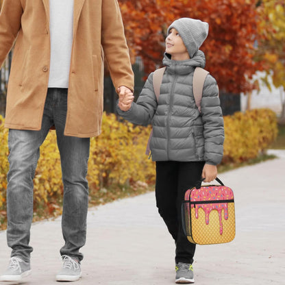 Rainbow Leopard Lunch Box Thermal Cooler Bento Tote Bags Portable Insulated Lunch Bag for Girls Teens, Kids Lunch Bags for School Beach Picnic Travel