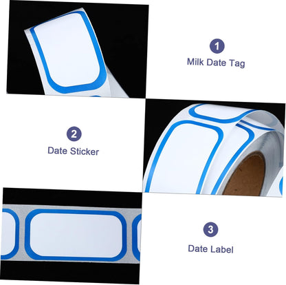 Angoily Easy Apply Food Date Stickers 6 Rolls Removable Labels for Pantry Circle Bottle Milk Storage Practical for Organization